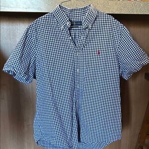 Polo by Ralph Lauren Men’s Navy and White Checkered Shirt Sz L